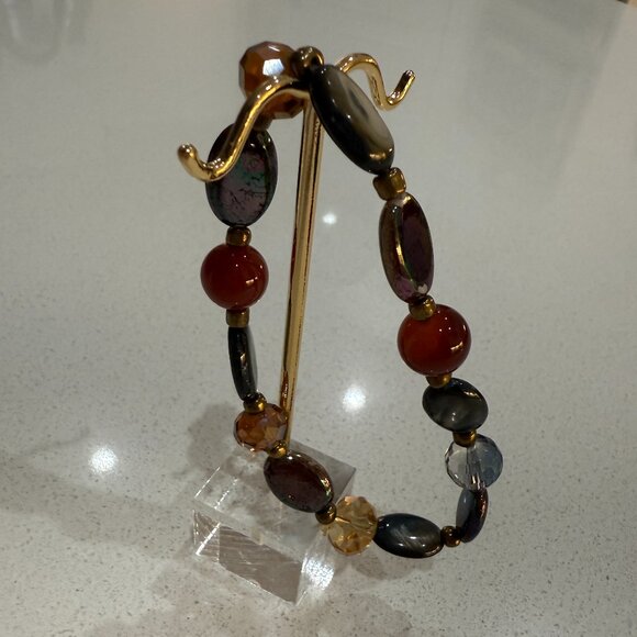 Mixed Materials Glass and Stone Bracelet - Picture 2 of 8